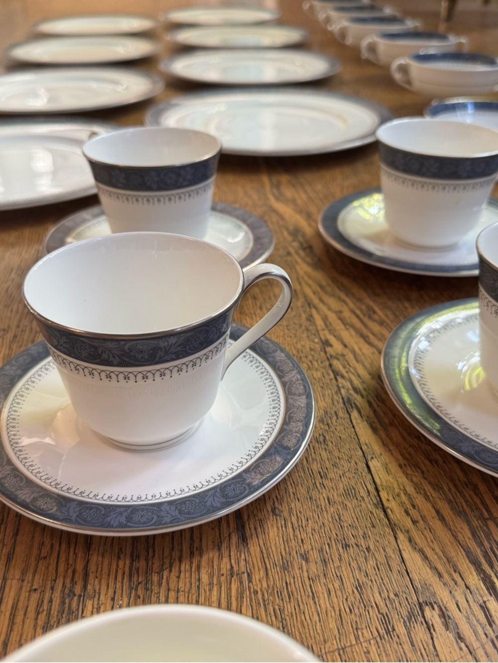 Vintage Royal Doulton Sherbrooke Coffee/Tea Set, English Bone China (34 pc)
